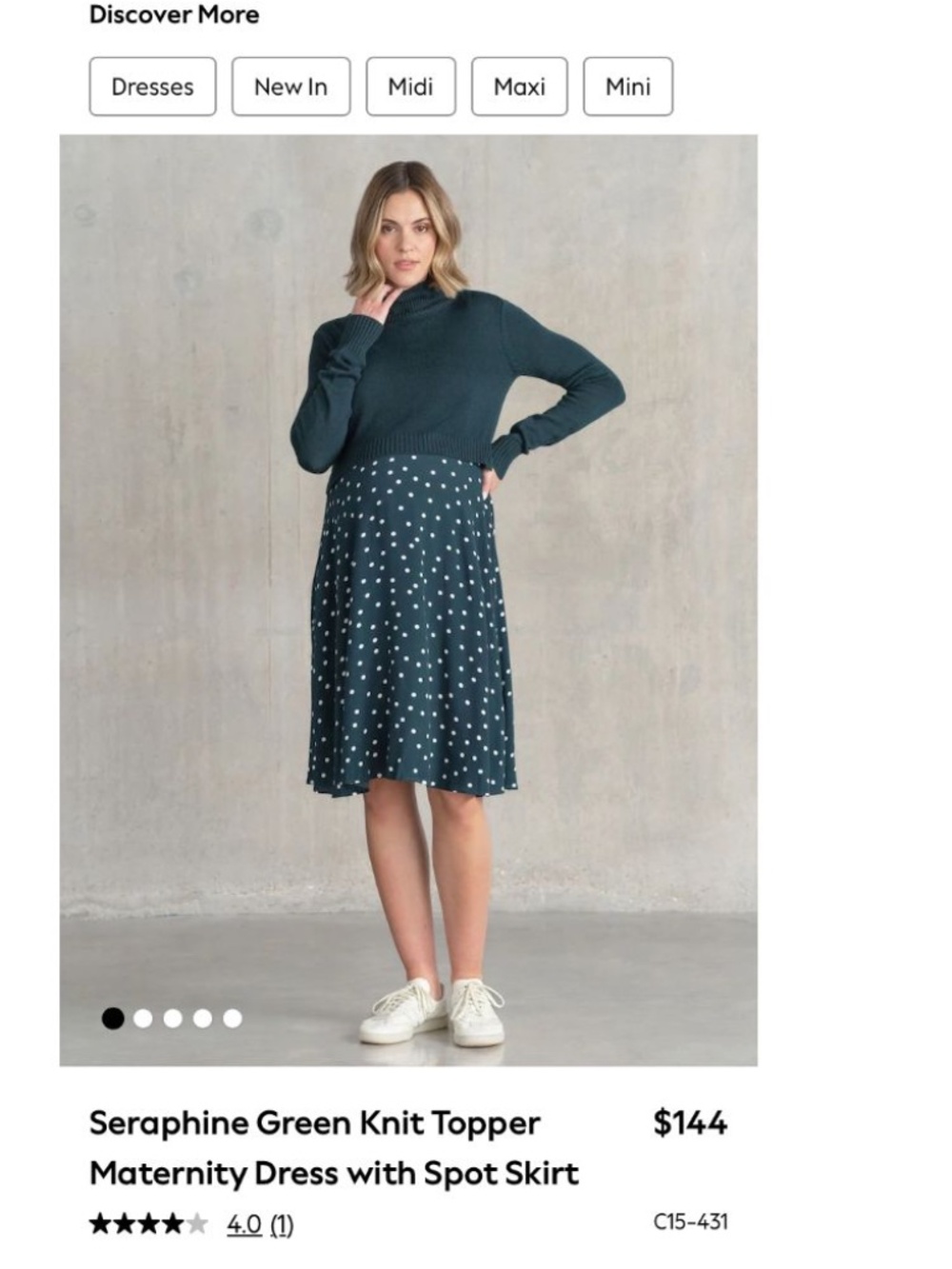 Seraphine maternity and nursing dress with knit topper